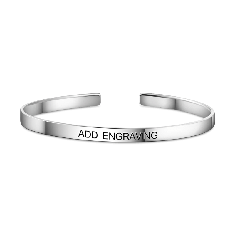 www.personalisedandpretty.com - personalised engraved bangle - silver 