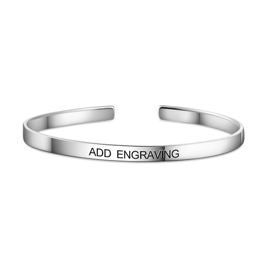 www.personalisedandpretty.com - personalised engraved bangle - silver 