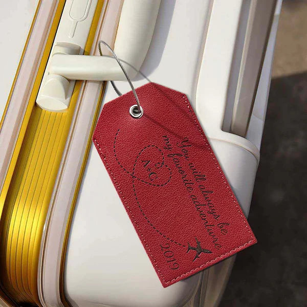 Personlised leather luggage tag - www.personalisedandpretty.com