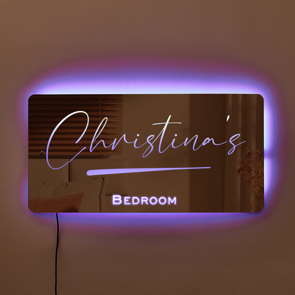 Custom name light up mirror  multiple colours and sizes www.personalisedandpretty.com