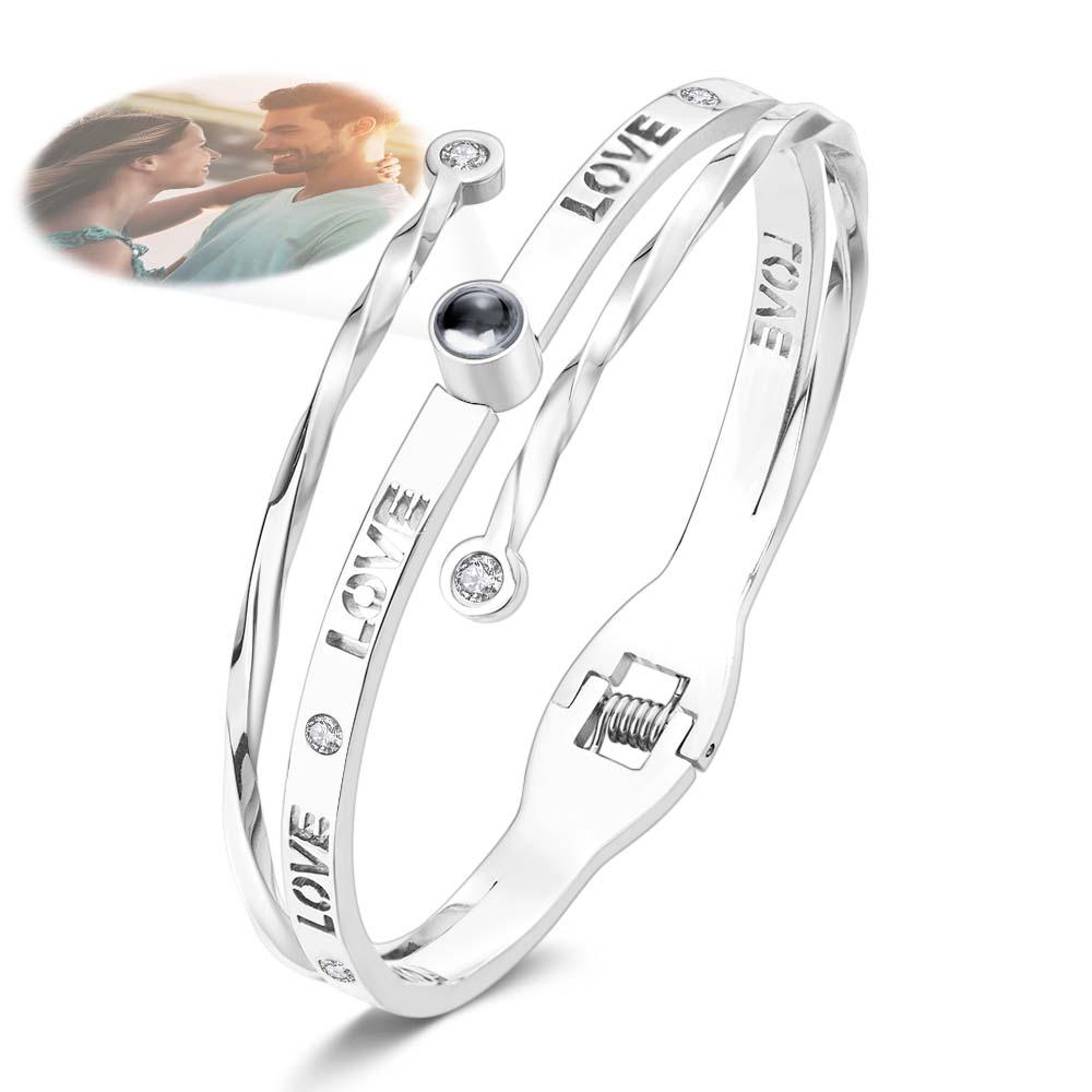 www.personalisedandpretty.com - engraved 'LOVR' bangle - silver  - bracelet / bangle