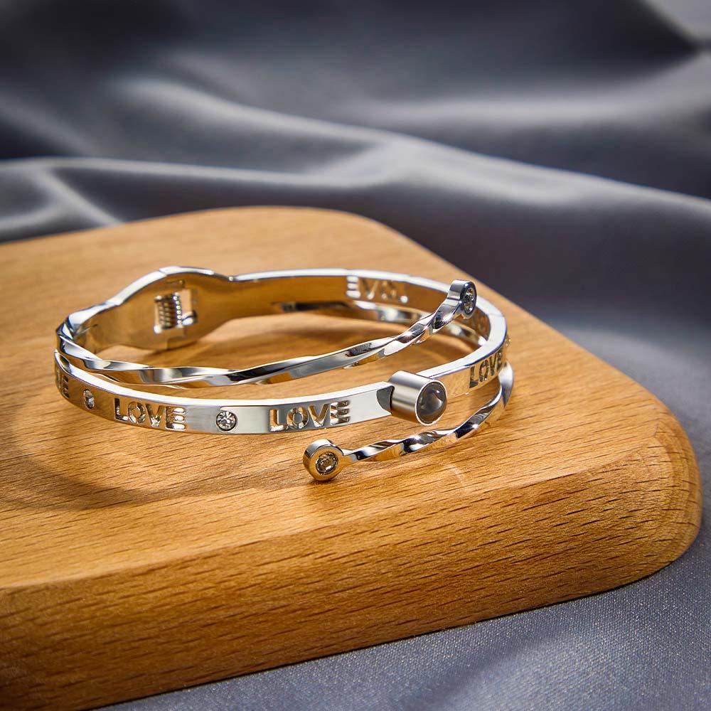 www.personalisedandpretty.com - engraved 'LOVR' bangle - silver  - bracelet / bangle