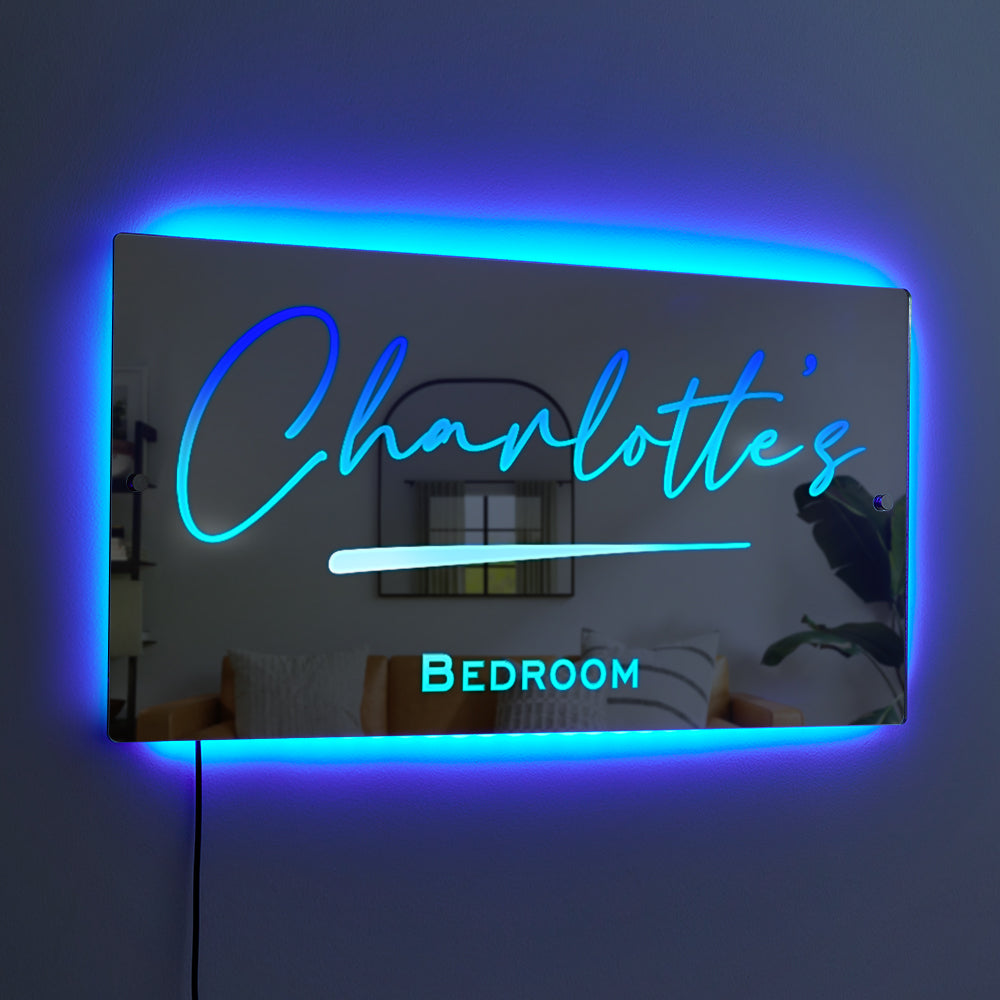 Custom name light up mirror  multiple colours and sizes www.personalisedandpretty.com