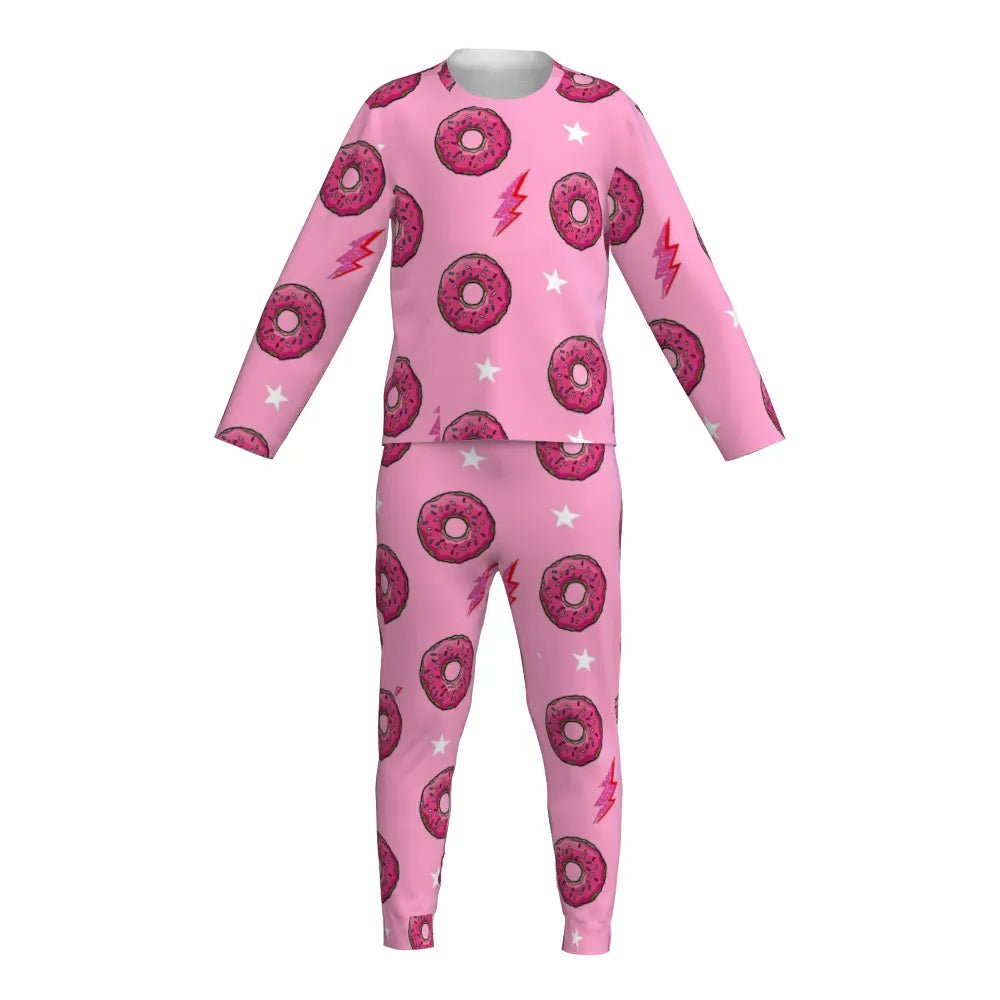 Cozy and Comfortable Girls Soft Pajamas 'Donut Design' - PersonalisedandPretty.com