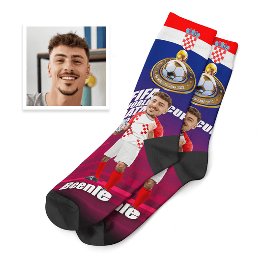 Custom 3D Digital Printed Socks with Your Text Football Design - PersonalisedandPretty.com