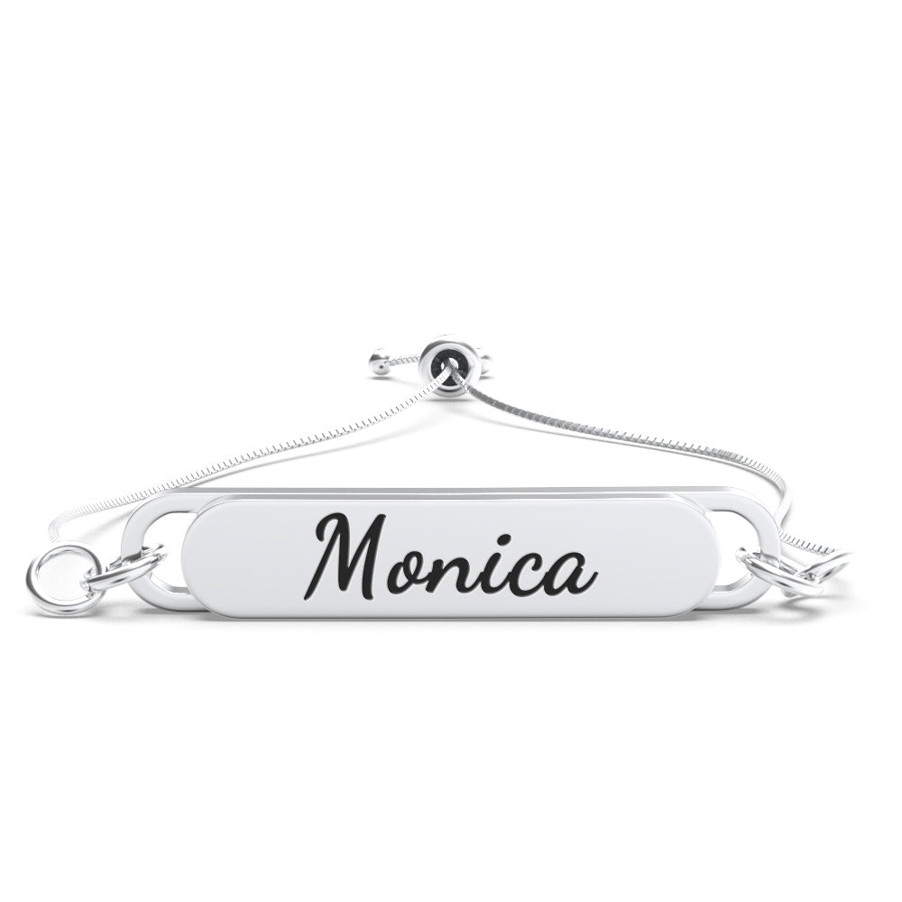 Custom Engraved Bar Bracelet - Length Adjustable - PersonalisedandPretty.com