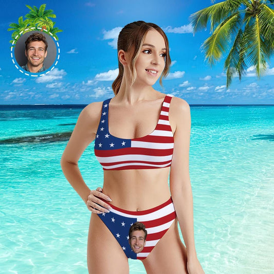 Custom Face Bikini - USA Flag Design - PersonalisedandPretty.com