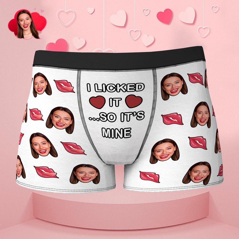 Custom Face Boxer Shorts 'I Licked It' - PersonalisedandPretty.com