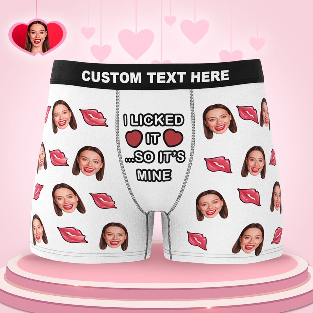 Custom Face Boxer Shorts 'I Licked It' - PersonalisedandPretty.com