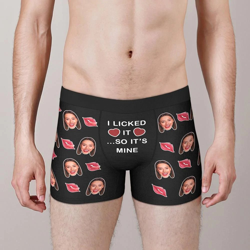 Custom Face Boxer Shorts 'I Licked It' - PersonalisedandPretty.com