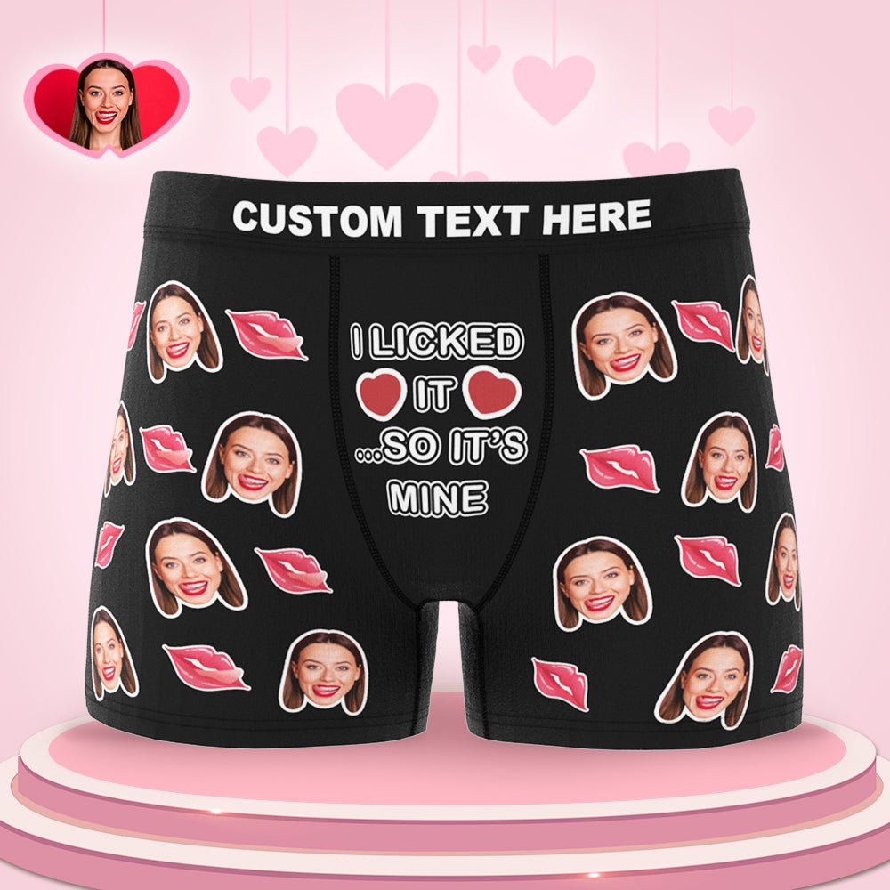 Custom Face Boxer Shorts 'I Licked It' - PersonalisedandPretty.com