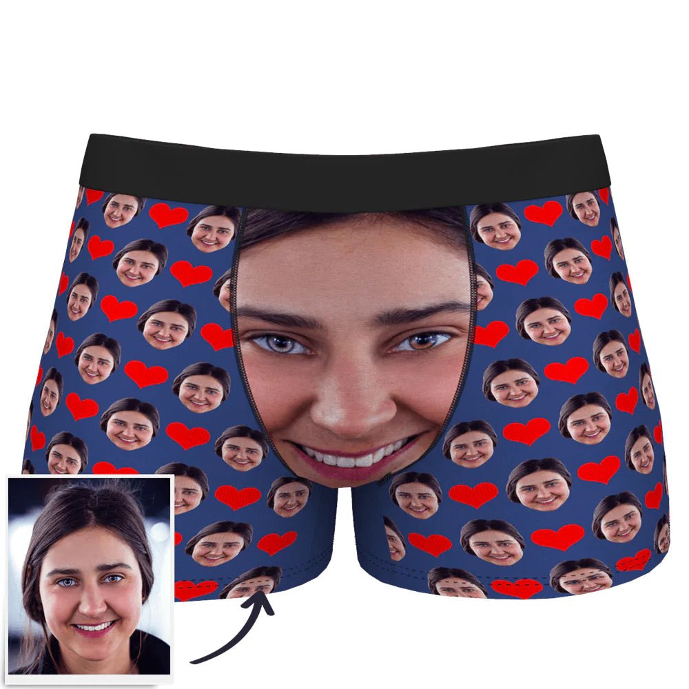 Custom Face Boxer Shorts 'Love Heart' - PersonalisedandPretty.com