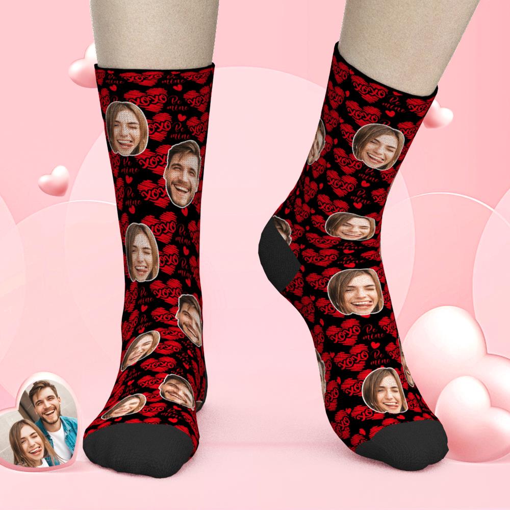 Custom Face Heart Socks Valentine's Day Gifts - XOXO - PersonalisedandPretty.com