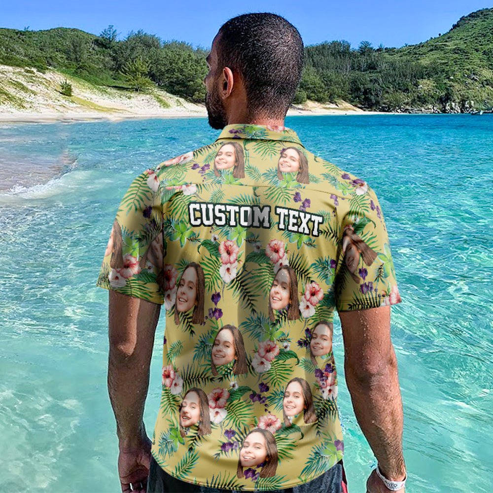 Custom Face Men’s Hawaiian Beach Shirt Beers and cheers Design - PersonalisedandPretty.com