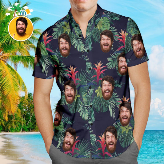 Custom Face Men’s Hawaiian Beach Shirt Summer Design - PersonalisedandPretty.com