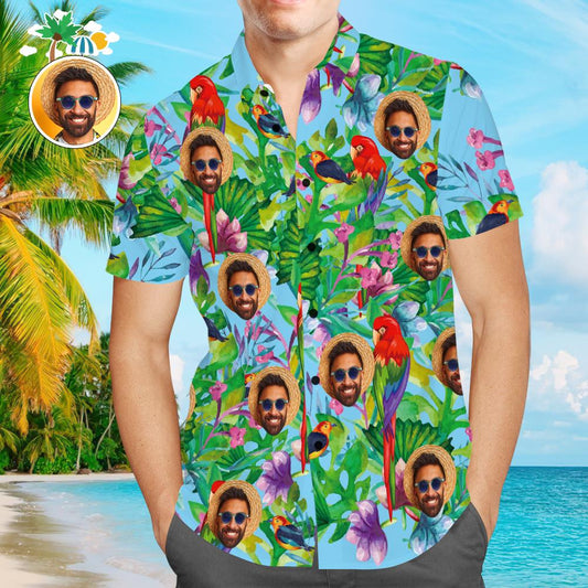 Custom Face Men’s Hawaiian Beach Shirt Summer Time Design - PersonalisedandPretty.com