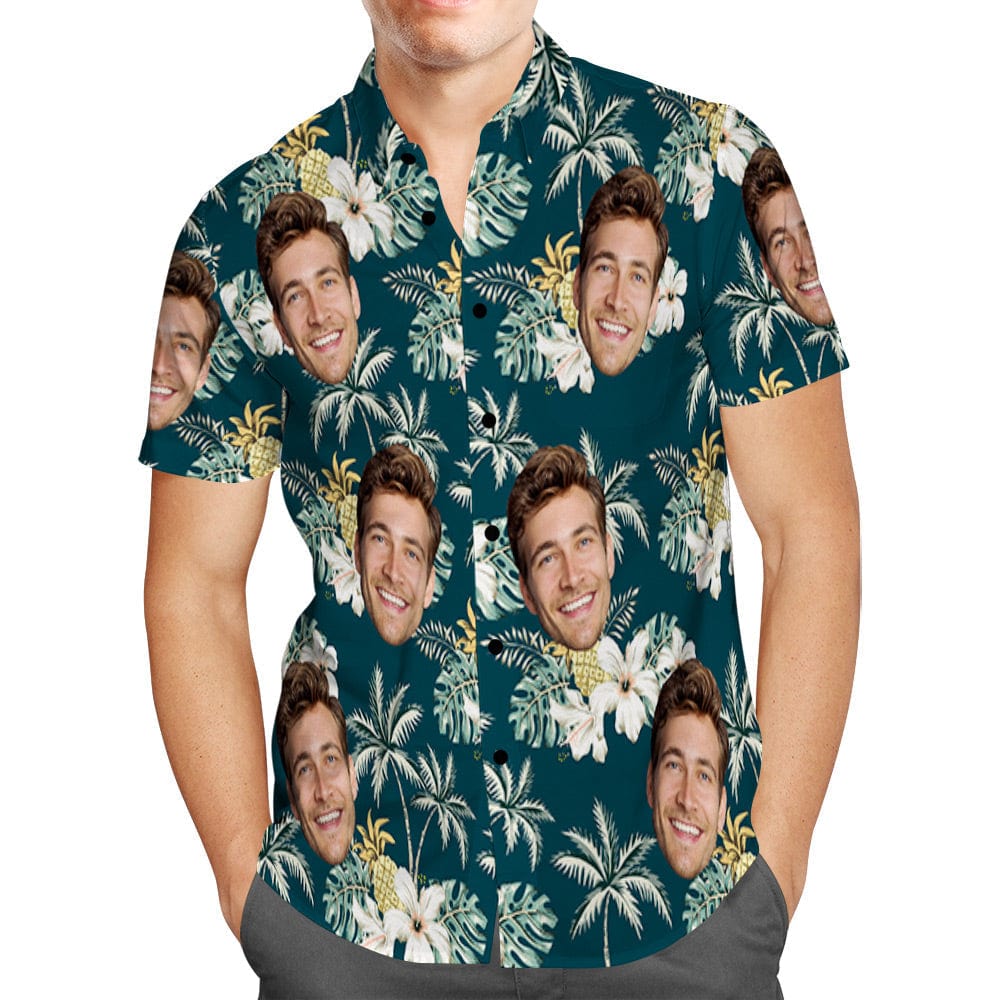 Custom Face Men’s Hawaiian Beach Shirt Vintage Face Design - PersonalisedandPretty.com