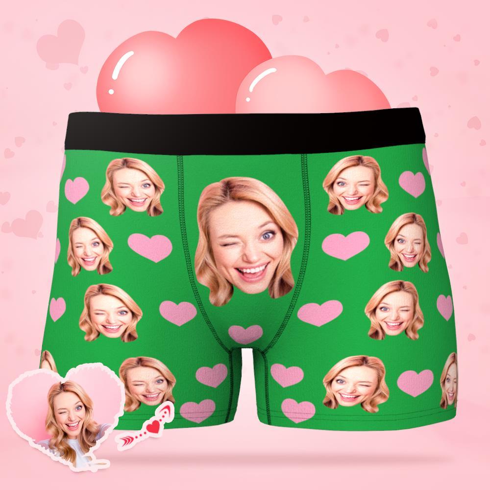 Custom Face 'Mini Hearts' Boxer Shorts - PersonalisedandPretty.com