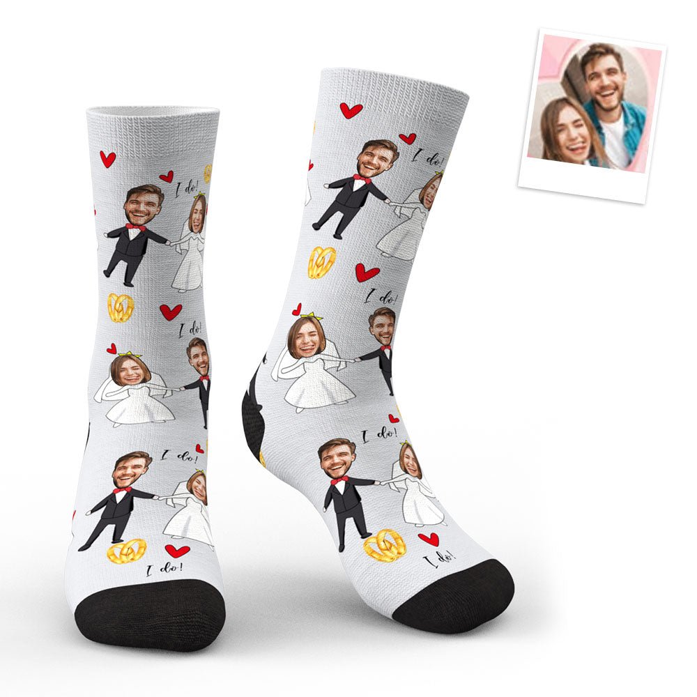 Custom Face Socks Wedding Dress Socks Design - PersonalisedandPretty.com