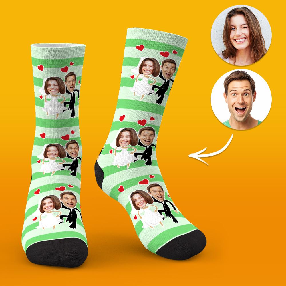 Custom Face Socks Wedding Socks for him or her design - PersonalisedandPretty.com