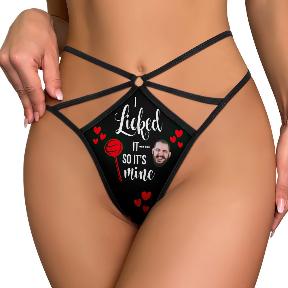 Custom Face Thong 'I licked it' - PersonalisedandPretty.com