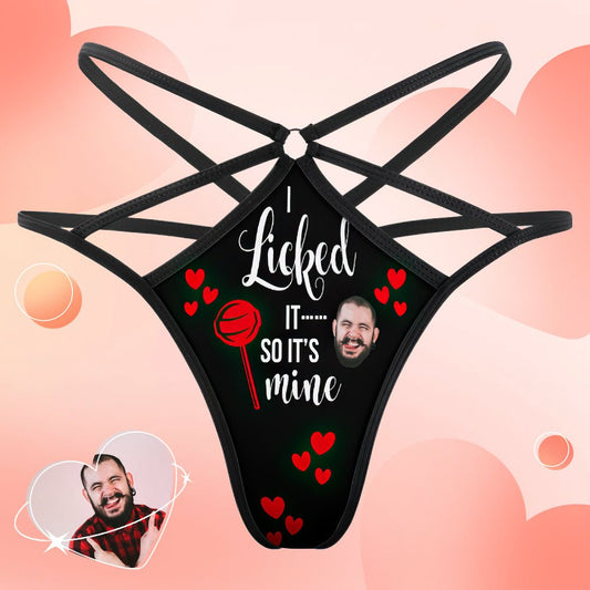 Custom Face Thong 'I licked it' - PersonalisedandPretty.com