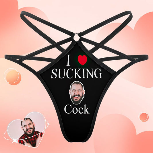 Custom Face Thong Love 'Sucking Cock' - PersonalisedandPretty.com