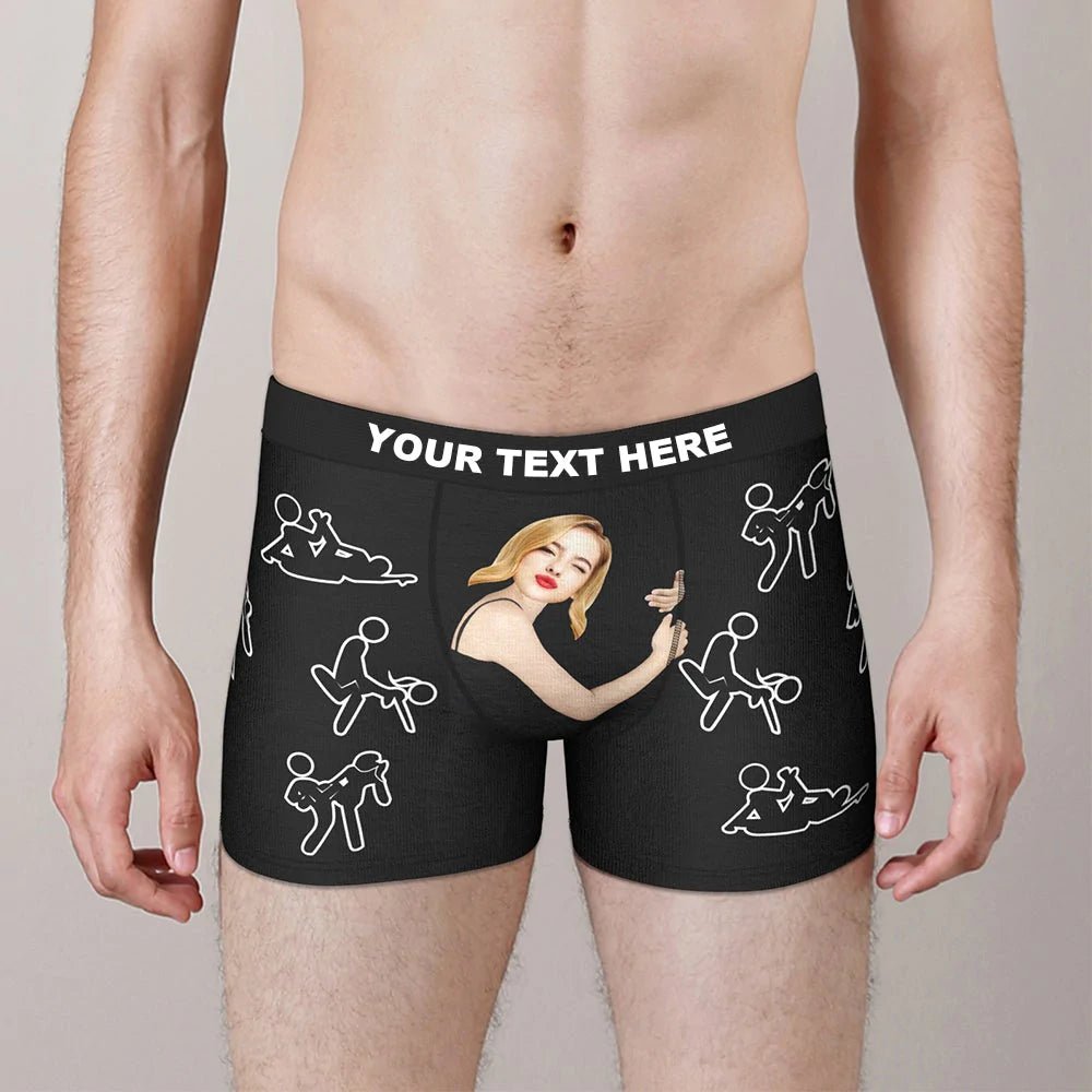 Personalised Face Upload Boxer Shorts 'positions' - PersonalisedandPretty.com