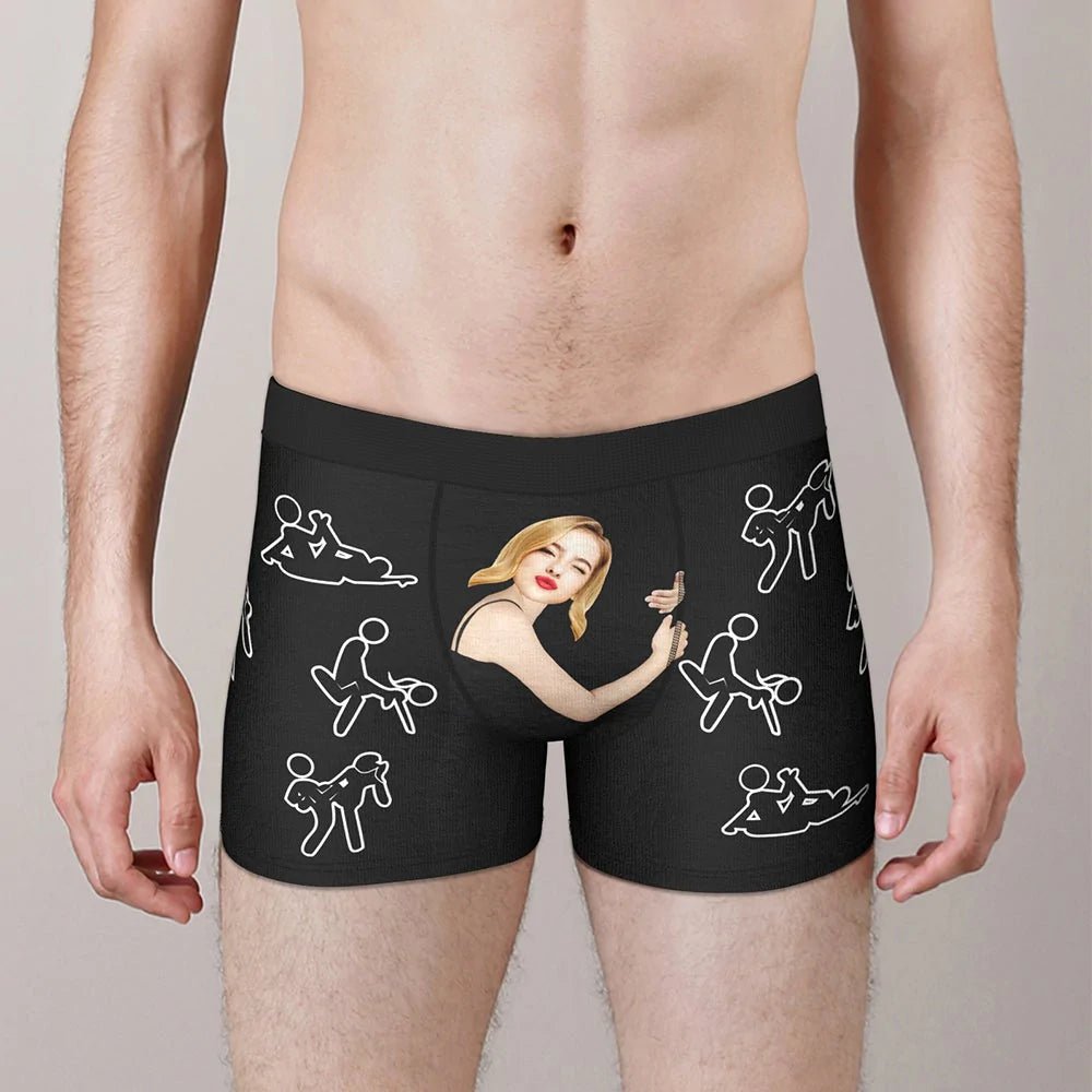 Personalised Face Upload Boxer Shorts 'positions' - PersonalisedandPretty.com