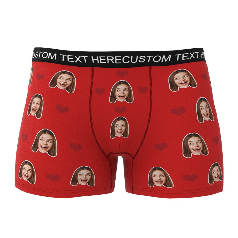 Custom Heart Face Boxer Shorts - PersonalisedandPretty.com