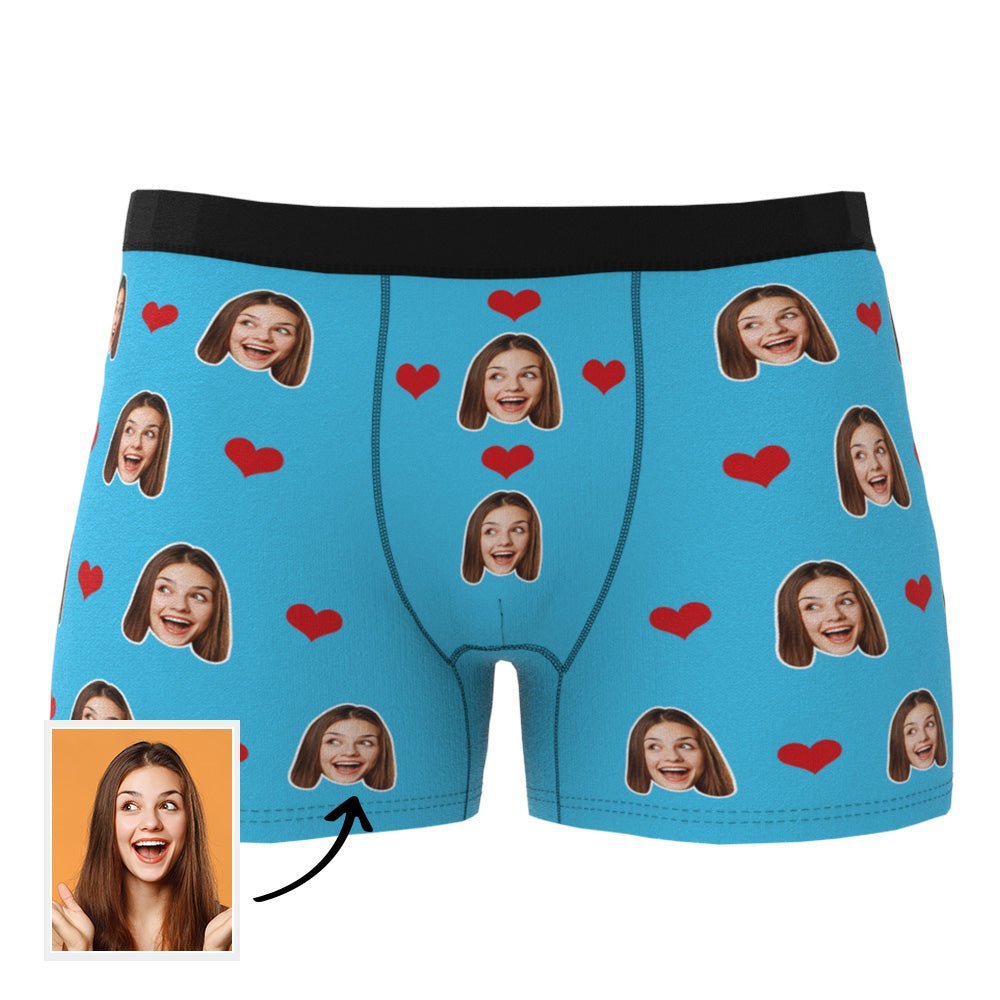 Custom Heart Face Boxer Shorts - PersonalisedandPretty.com