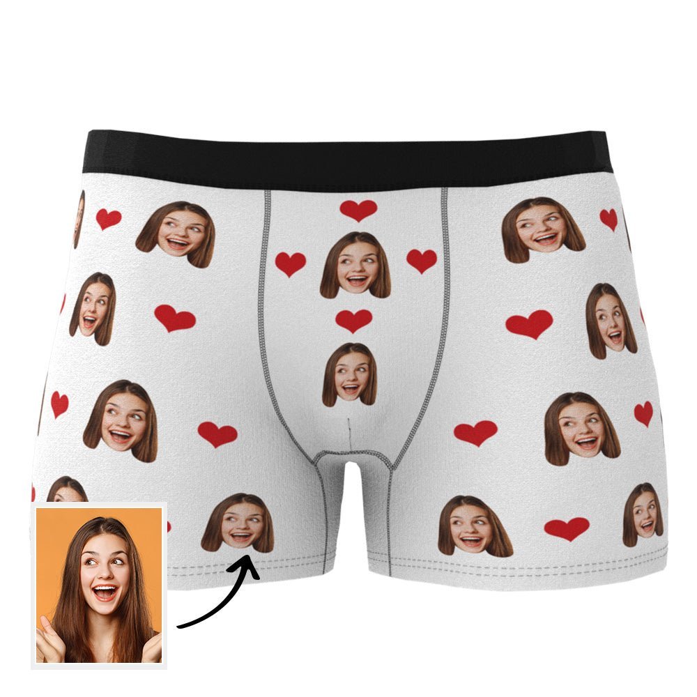 Custom Heart Face Boxer Shorts - PersonalisedandPretty.com