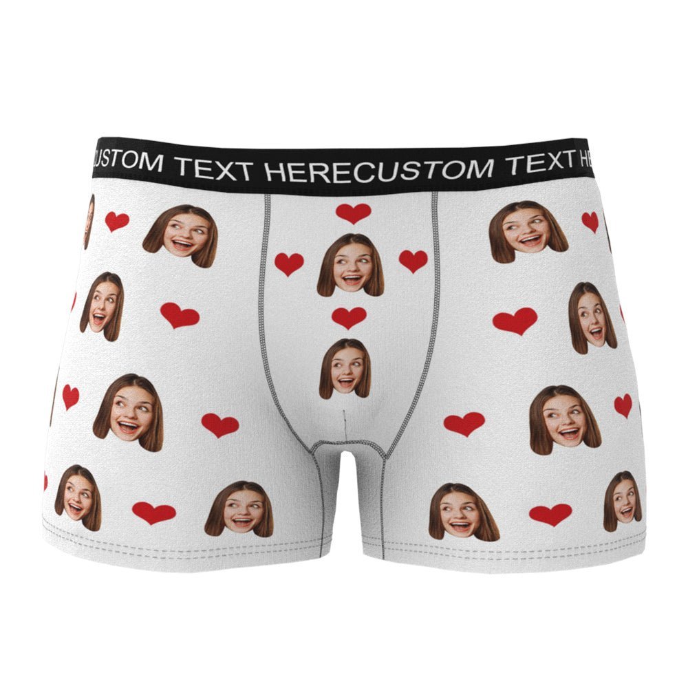 Custom Heart Face Boxer Shorts - PersonalisedandPretty.com