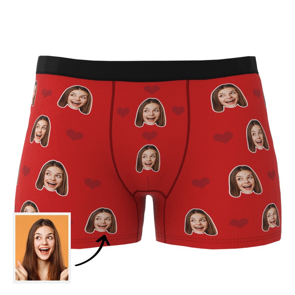 Custom Heart Face Boxer Shorts - PersonalisedandPretty.com