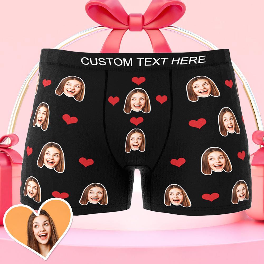 Custom Heart Face Boxer Shorts - PersonalisedandPretty.com