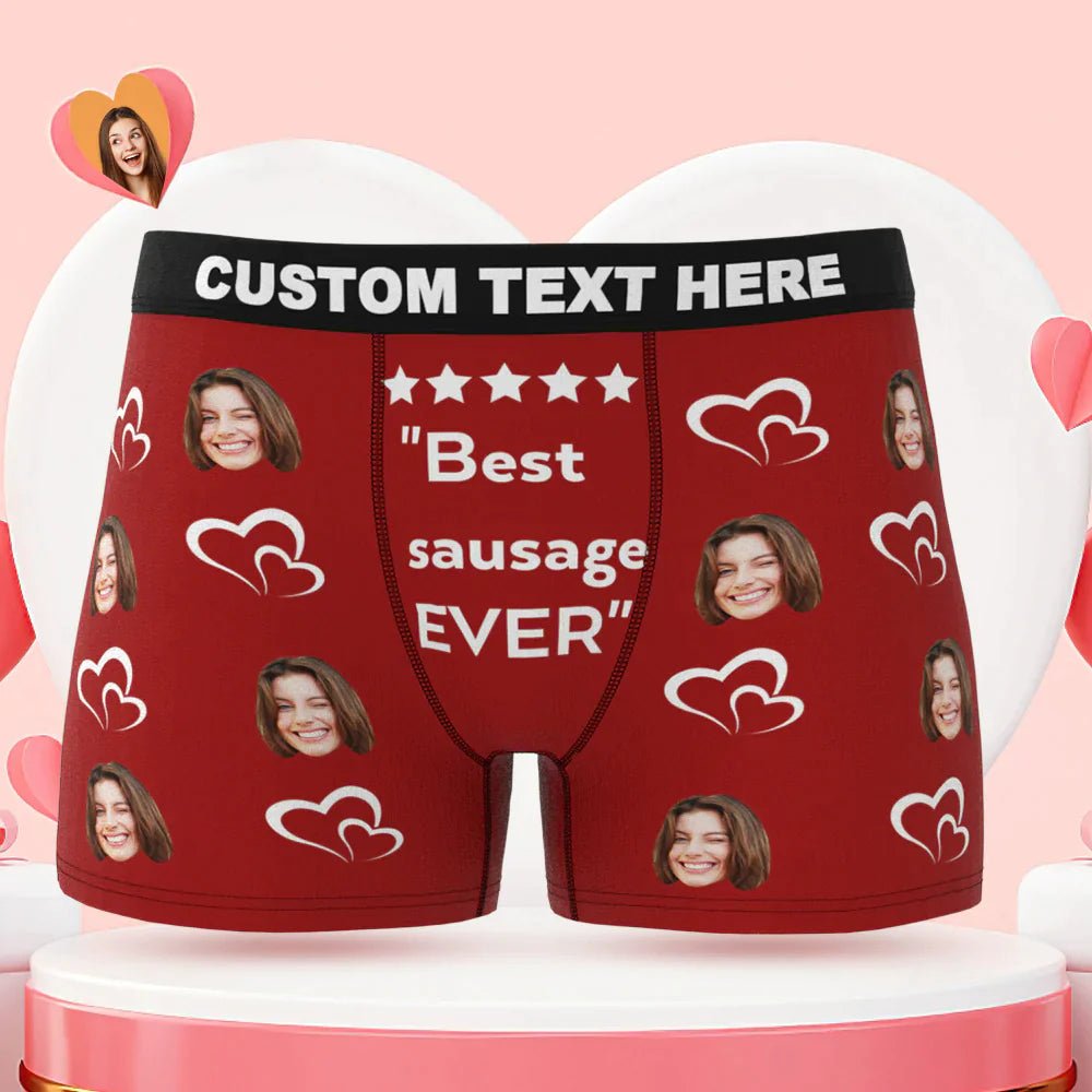 Custom Men's Boxer Shorts 'Best Sausage Ever' - PersonalisedandPretty.com