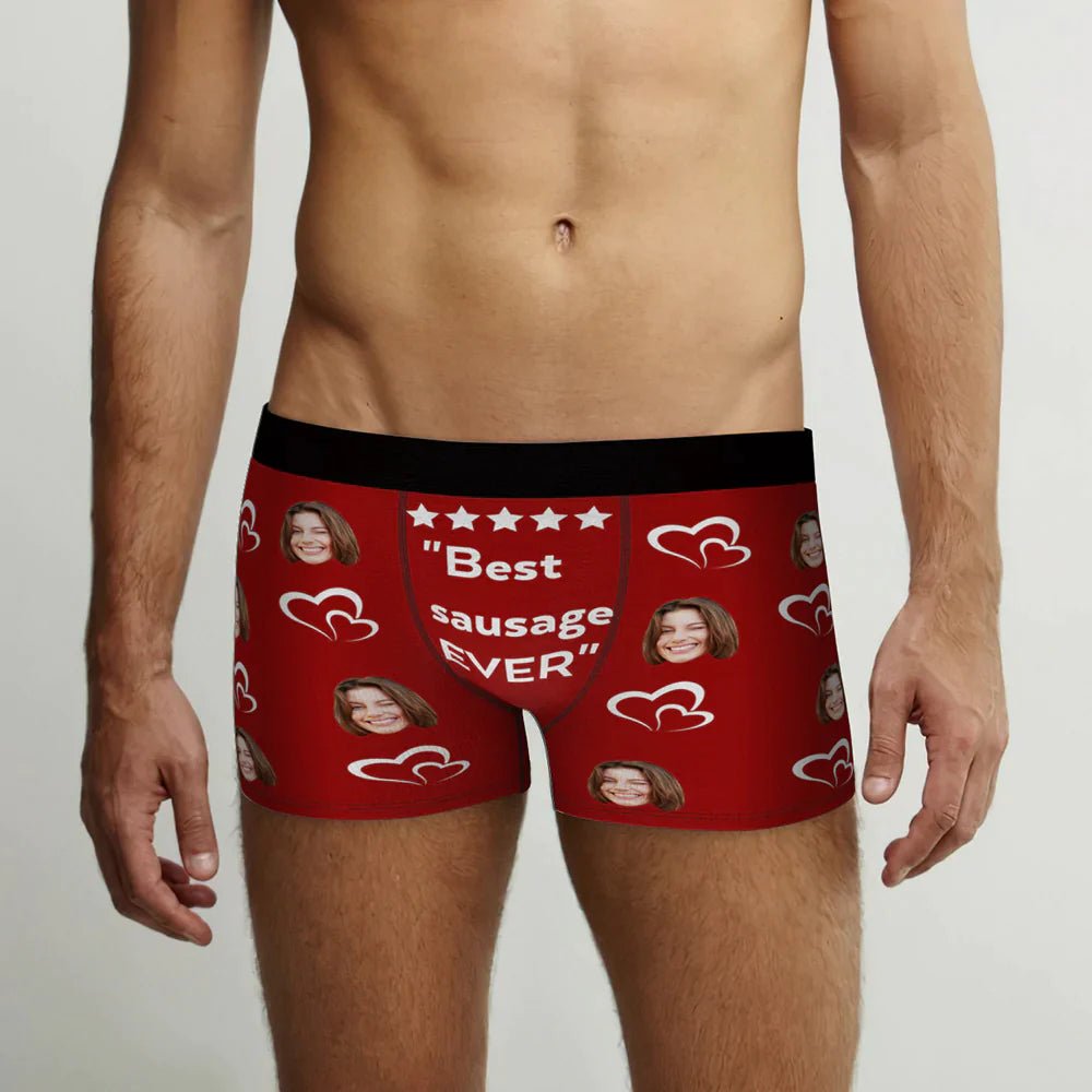 Custom Men's Boxer Shorts 'Best Sausage Ever' - PersonalisedandPretty.com