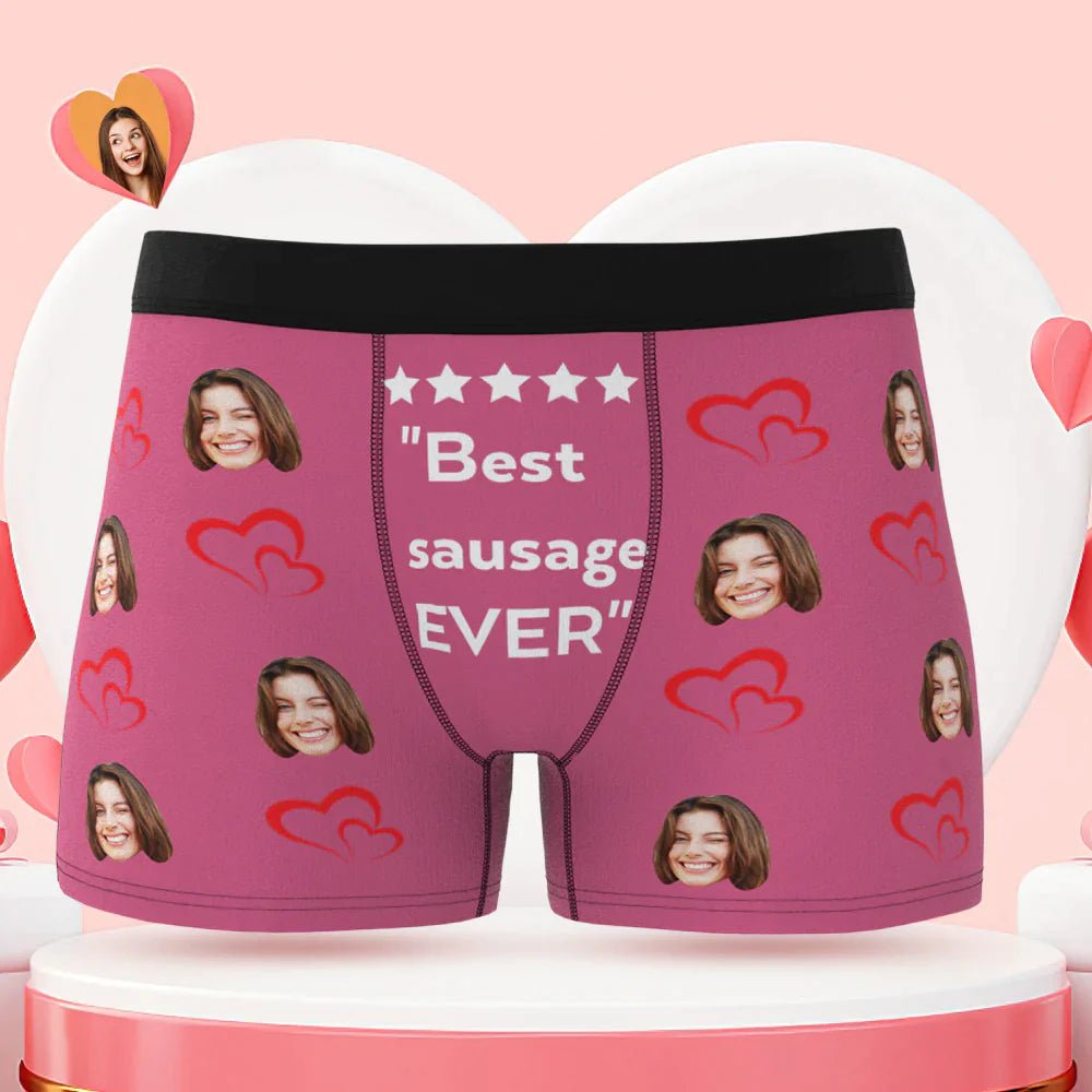 Custom Men's Boxer Shorts 'Best Sausage Ever' - PersonalisedandPretty.com