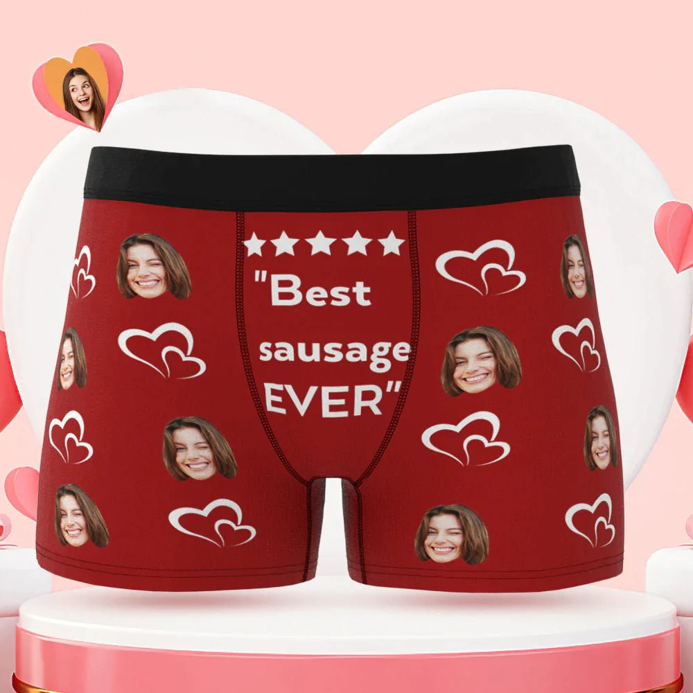 Custom Men's Boxer Shorts 'Best Sausage Ever' - PersonalisedandPretty.com