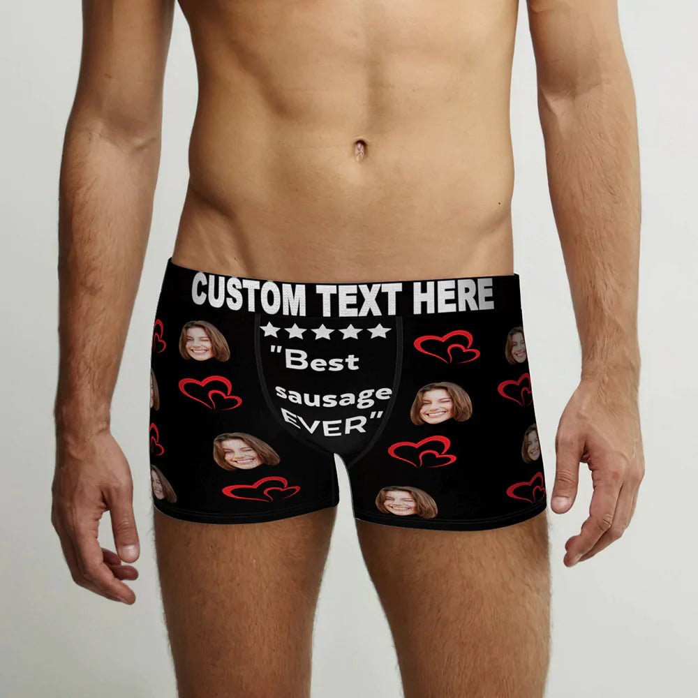 Custom Men's Boxer Shorts 'Best Sausage Ever' - PersonalisedandPretty.com