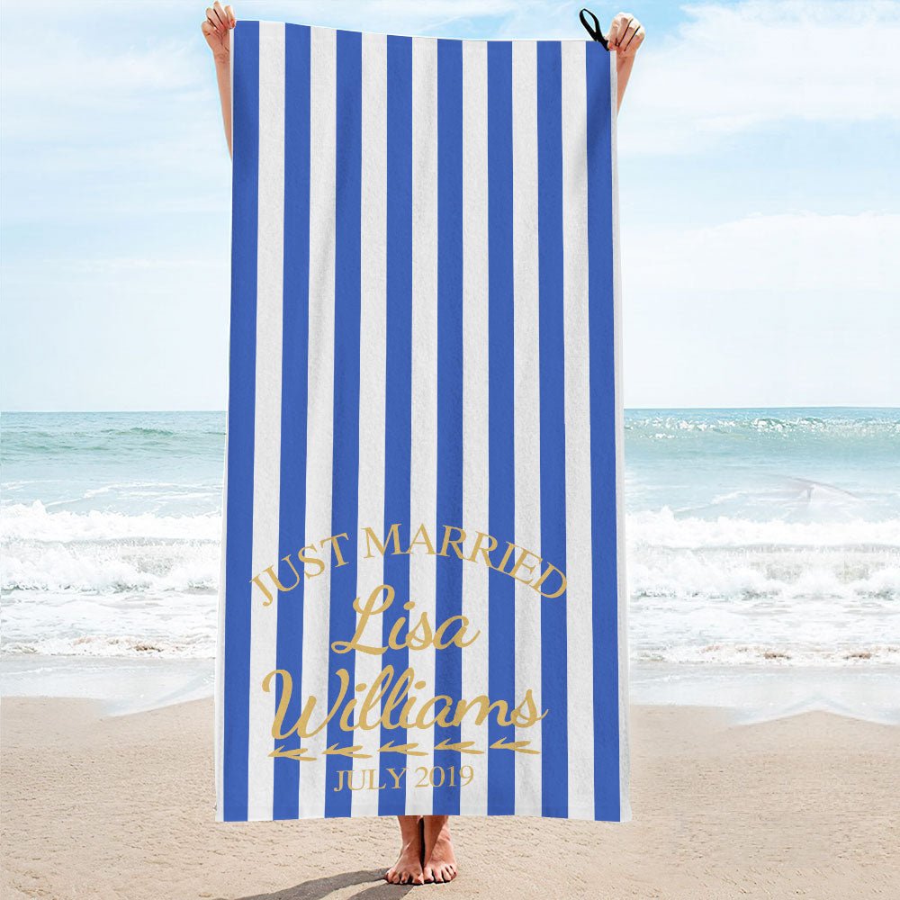 Custom Name Wedding Towel 'Just Married' - PersonalisedandPretty.com