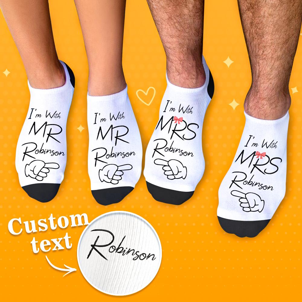 Custom Newlyweds Honeymoon Gift for Him and Her Matching Socks - PersonalisedandPretty.com