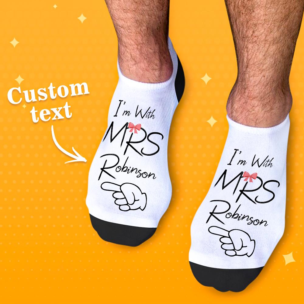 Custom Newlyweds Honeymoon Gift for Him and Her Matching Socks - PersonalisedandPretty.com