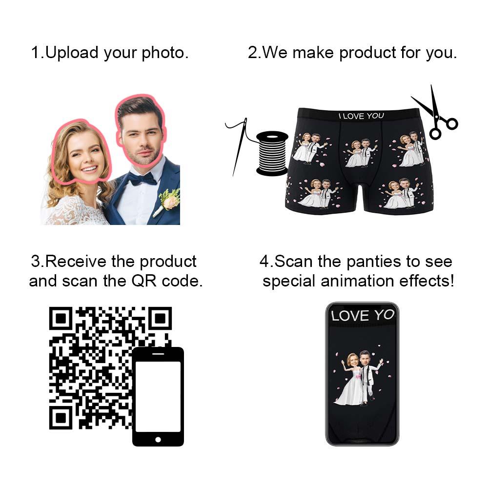 Custom Photo Boxer Double Wedding Underwear 'Interactive' - PersonalisedandPretty.com