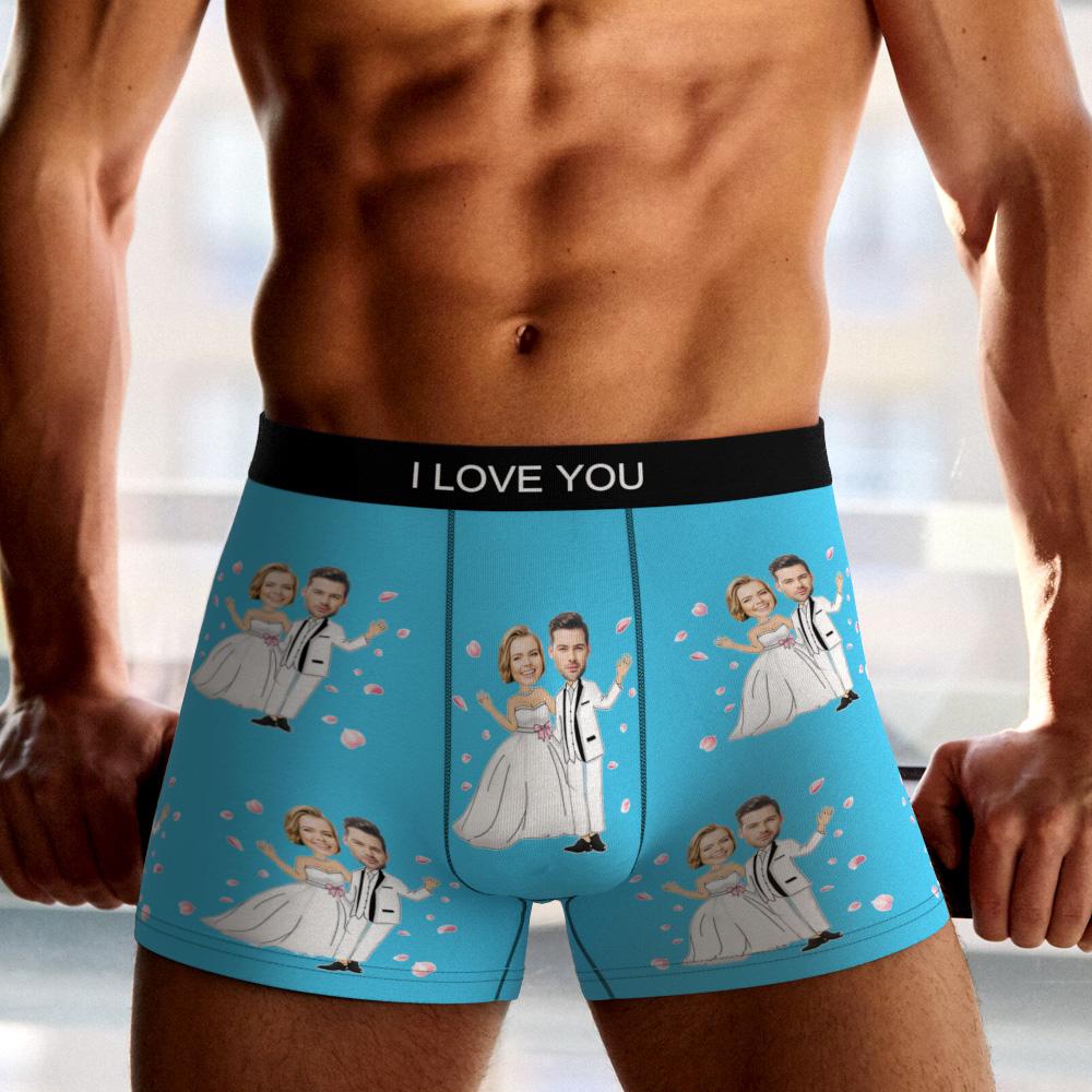 Custom Photo Boxer Double Wedding Underwear 'Interactive' - PersonalisedandPretty.com