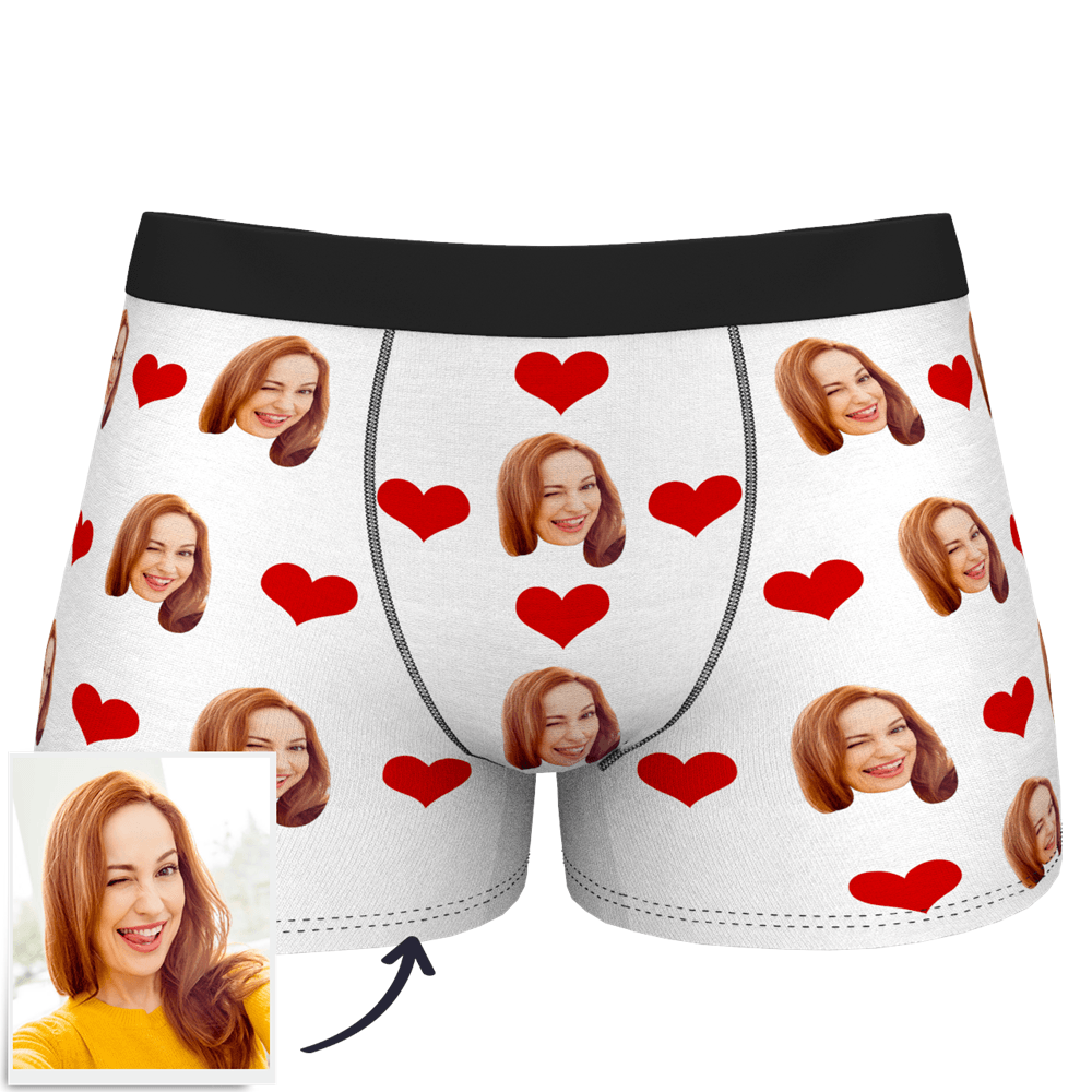 Custom Photo Boxer 'Heart Face Underwear - interactive' - PersonalisedandPretty.com