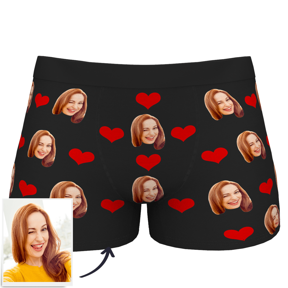 Custom Photo Boxer 'Heart Face Underwear - interactive' - PersonalisedandPretty.com