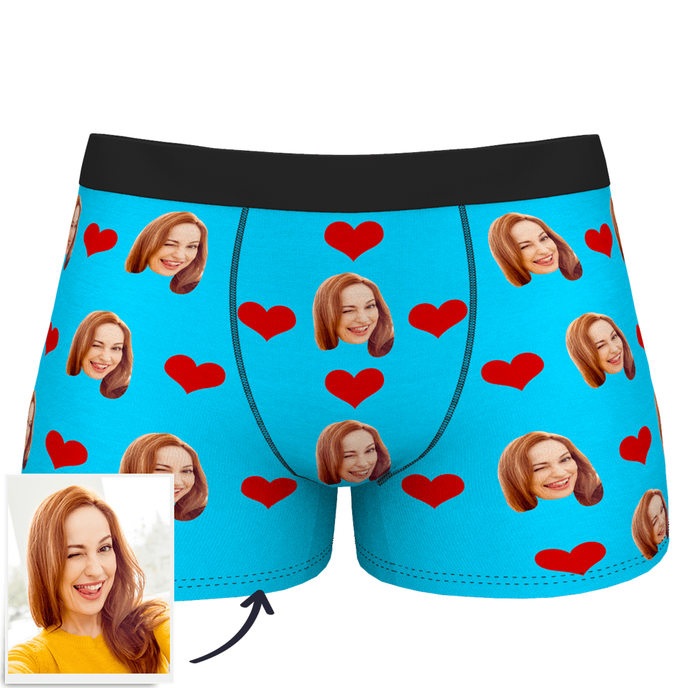 Custom Photo Boxer 'Heart Face Underwear - interactive' - PersonalisedandPretty.com