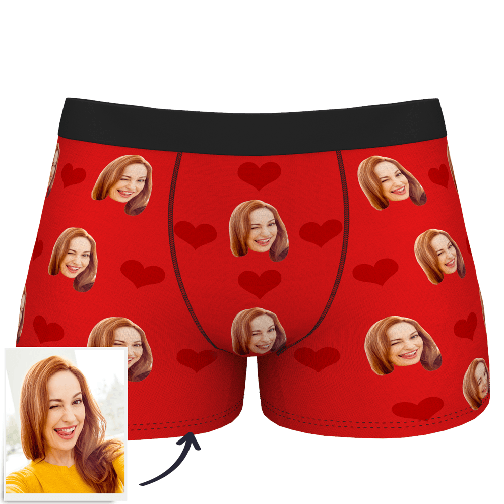 Custom Photo Boxer 'Heart Face Underwear - interactive' - PersonalisedandPretty.com