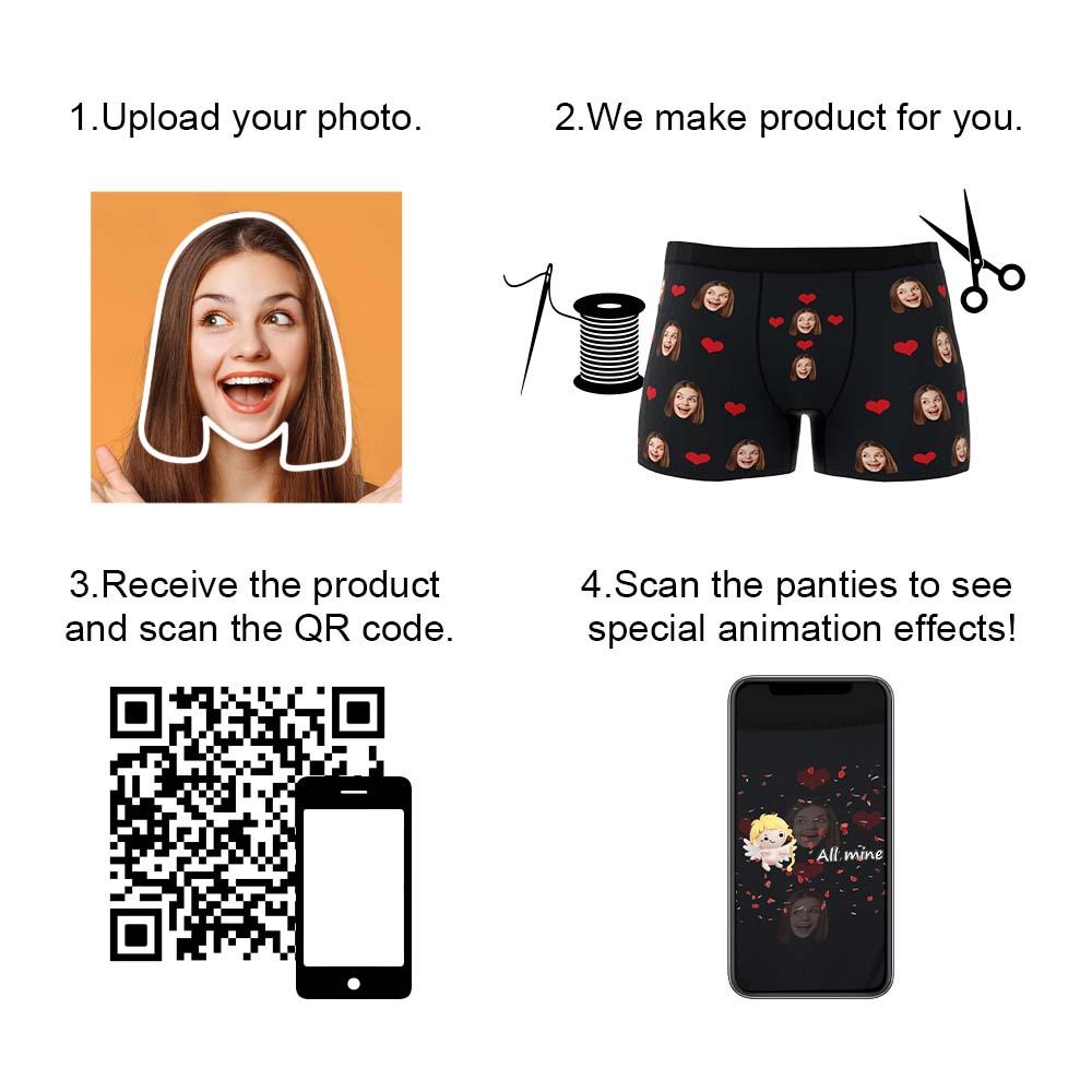 Custom Photo Boxer 'Heart Face Underwear - interactive' - PersonalisedandPretty.com